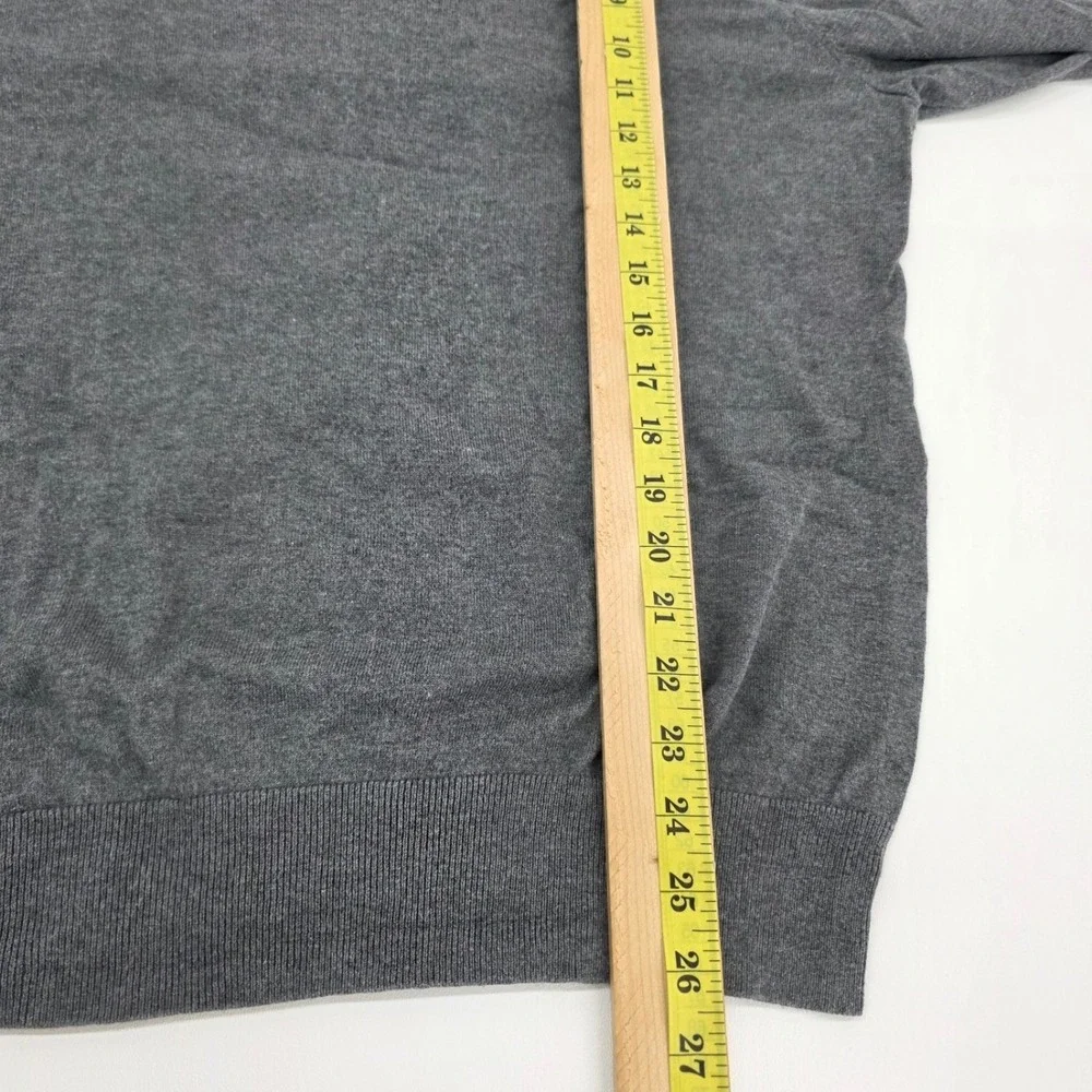Banana Republic Mens L Gray V-Neck Sweater Silk Cotton Cashmere Blend Preppy‎